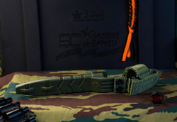 Нож Kizlyar Supreme COMBAT AUS-10Co (Cryo) SW OKH PS (StoneWash, Oliva Kraton Handle, Polyamid Sheath)
