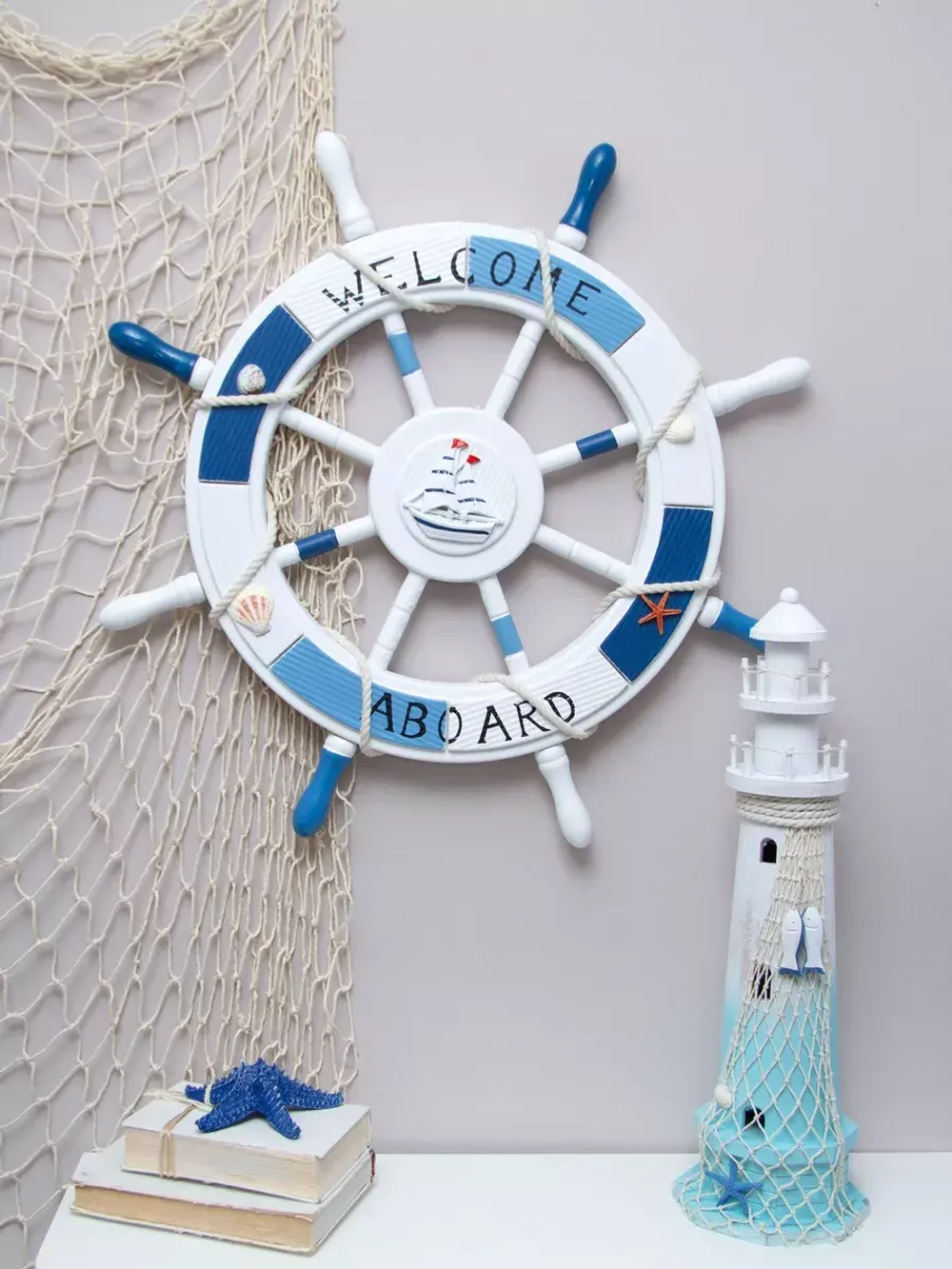 Декор на стену для интерьера "Штурвал" 62 см