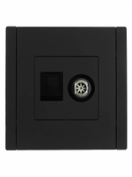 FORTE&PIANO Розетка двойная TV+RJ45 кат.6 FP137 черный IEK