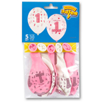 Шар латексный 30см Набор 5шт Годик Девочка (Розовый)