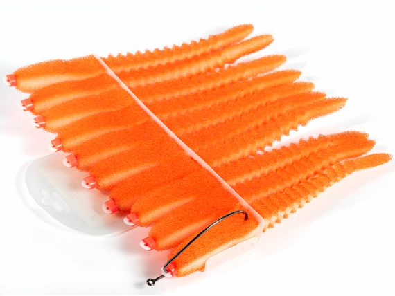 Приманки поролоновые 3D Ex WORM WOr 10см под офсетный крючок размер 1, 2, 4 10шт набор