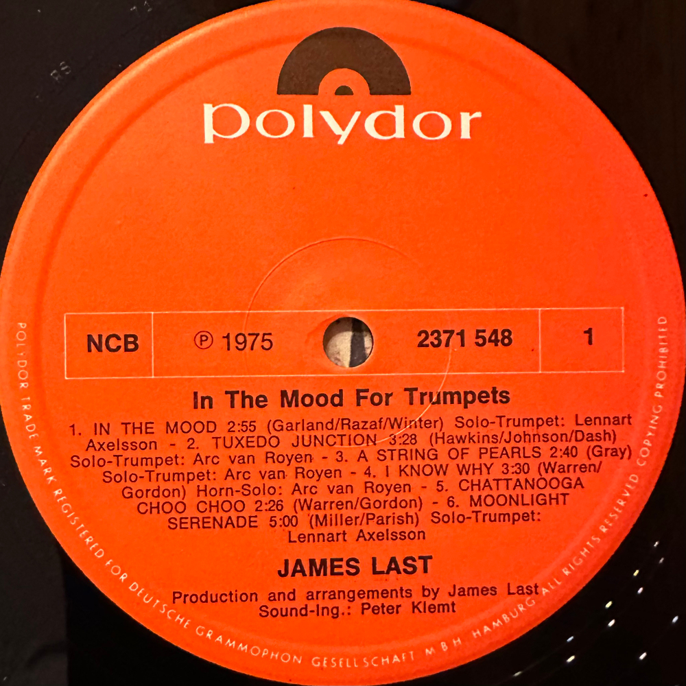 James Last ‎– In The Mood For Trumpets (Скандинавия 1975г.)