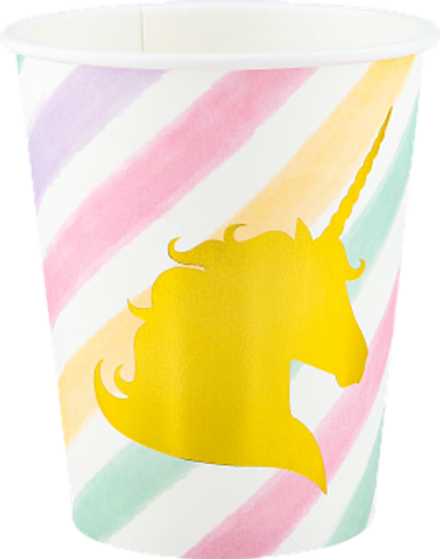 Стаканы Полосатый Единорог Разноцветный Металлик (250 мл) 6 шт.