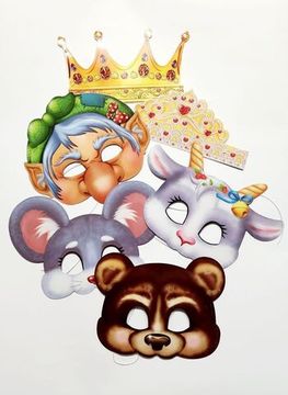 Набор масок для проведения детского праздника "Сказки", 5 сказок