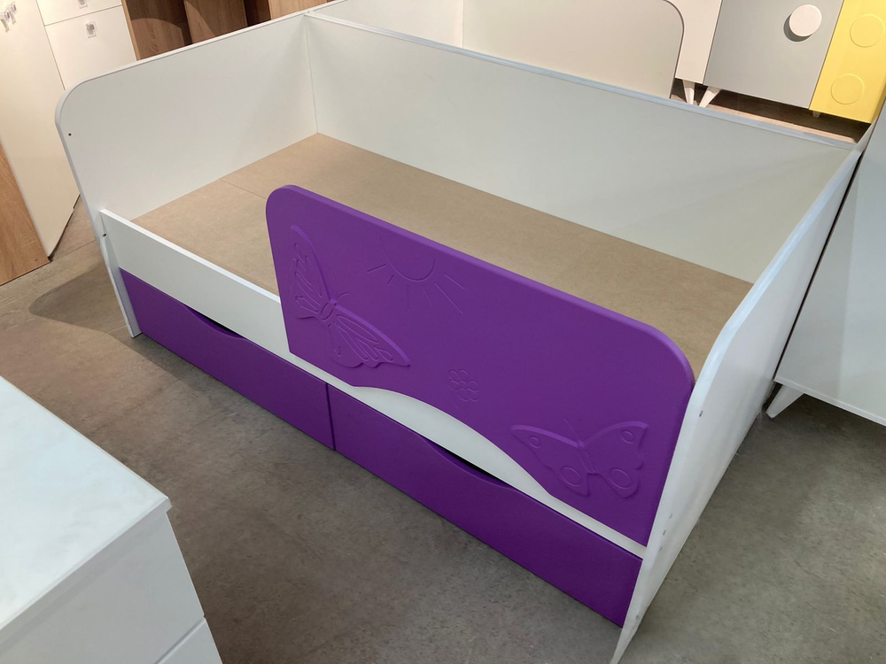 Кровать-софа Бабочка белый/фиалка 800*1600