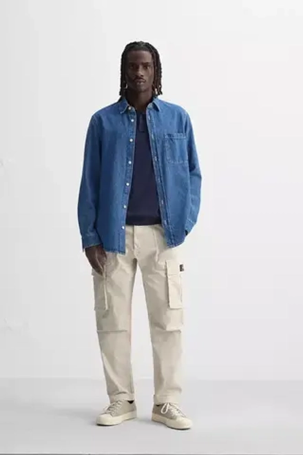 ZARA БРЮКИ КАРГО RELAXED FIT, КАМЕННО-СЕРЫЙ