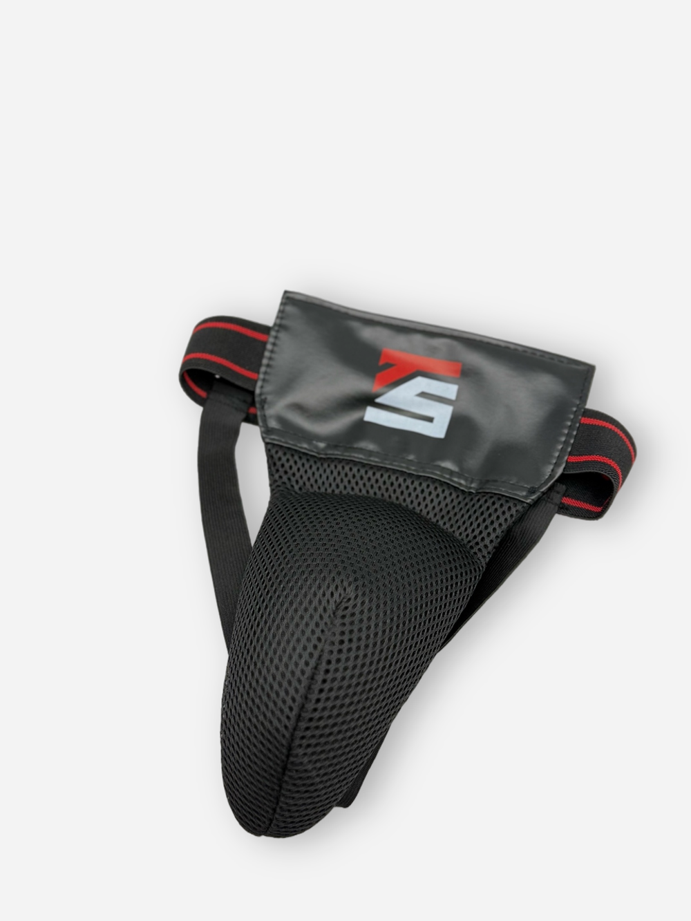 Защита паха мужская Tomorrow Star черная с красно-черной резинкой