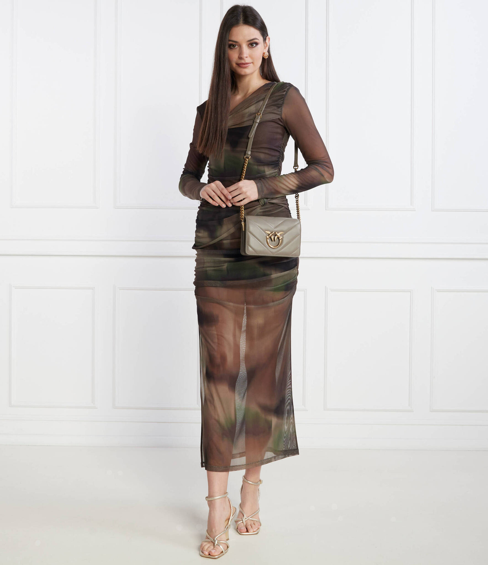 Кожаная сумка через плечо love click mini Pinko - серый(100067 A136)