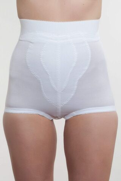 Шелковистые корсетные трусы со вставкой в виде тюльпана (Размер: 6X) (Цвет: белый)