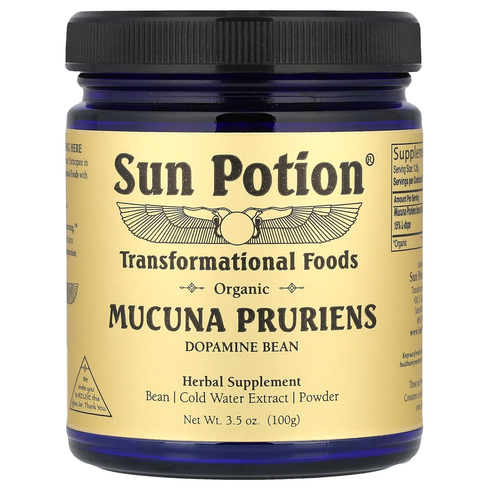 Sun Potion, Органический порошок мукуны жгучей, 100 г (3,5 унции)