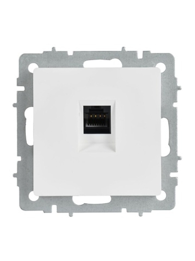 Розетка компьютерная СП BRITE РК11-БрАБ RJ45 кат.6 механизм арктич. бел. IEK BR-K10-2-K91