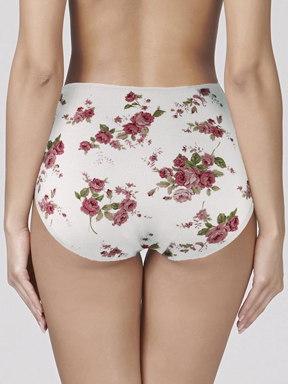 Высокие трусики Charming с розочками (Размер: XXXL) (Цвет: розовый)