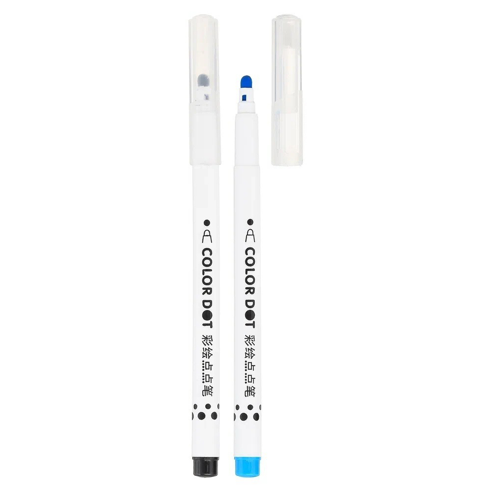 Фломастеры Basir, серия "Dino", разноцветные, для точечной росписи, в пластмассовом боксе, набор 12 цветов