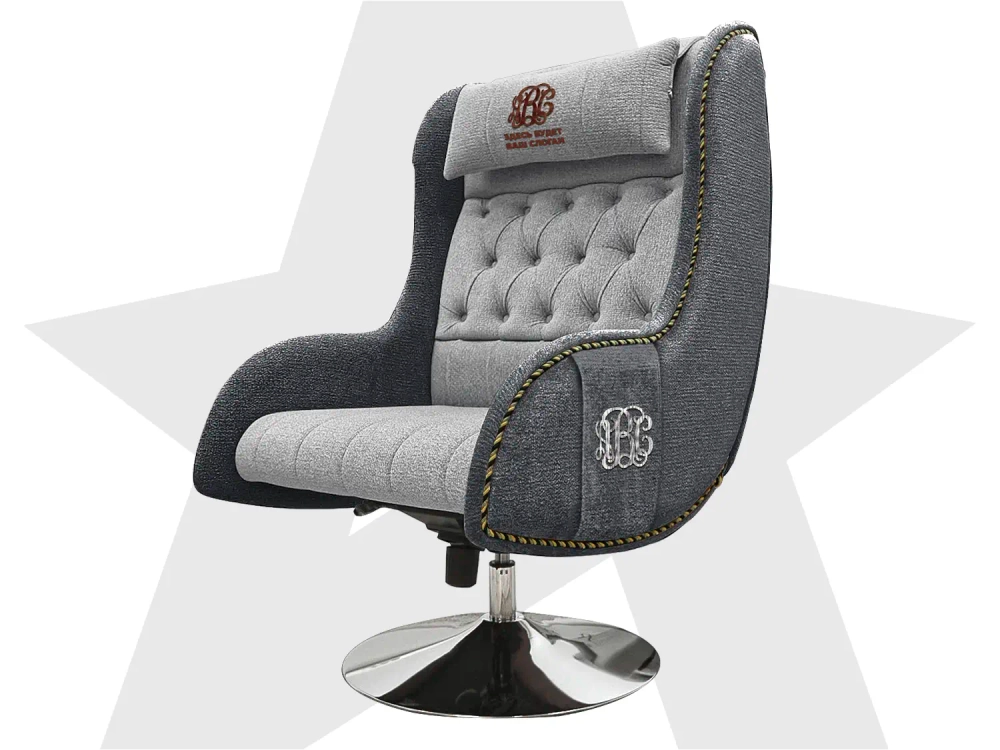 Дизайнерское кресло FUJIMO Monogram Silver Steel