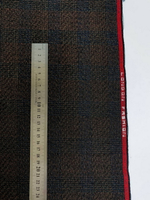 Костюмная хлопок принт клетка, коричн/красн, NB#332