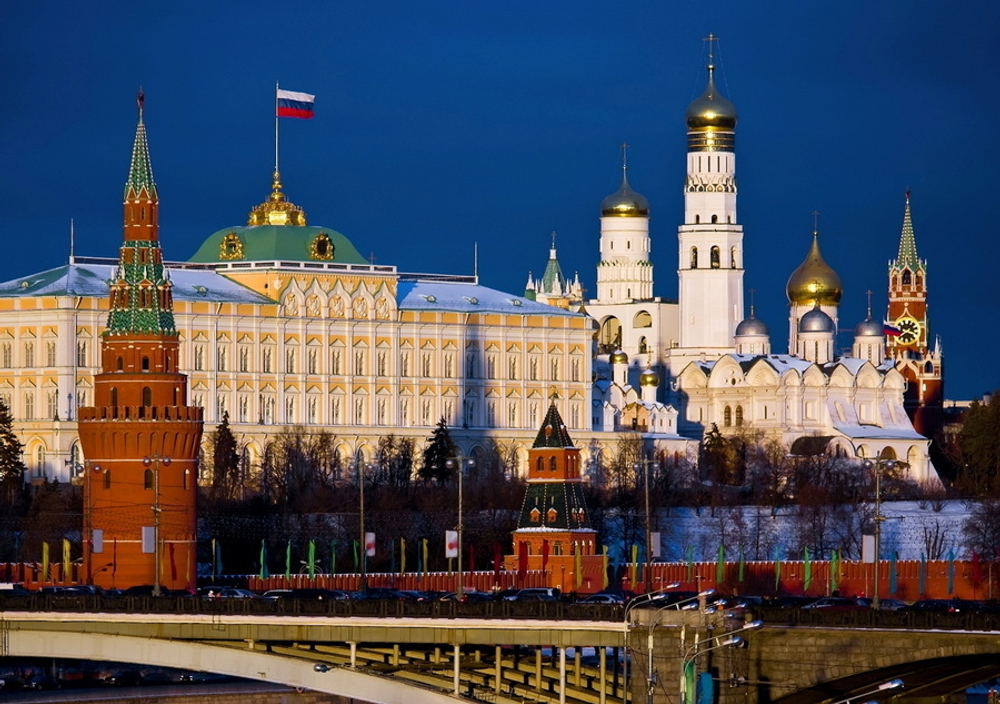 Фото на стекле "Московский кремль" Декор для дома, подарок