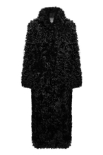 Длинная чёрная шуба