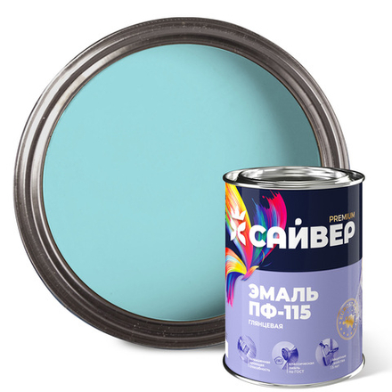 САЙВЕР  Эмаль ПФ-115 Нежно-голубая 0,8кг ГОСТ 6465-76