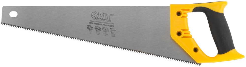 Ножовка по дереву средний каленый зуб 7 ТPI 2D заточка пластиковая прорезиненная ручка 400 мм