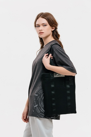 Шоппер "Роскосмос х 7.2.66", цвет: черное серебро