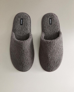 ZARA HOME ДОМАШНИЕ ТАПОЧКИ, ТЕМНО-СЕРЫЙ
