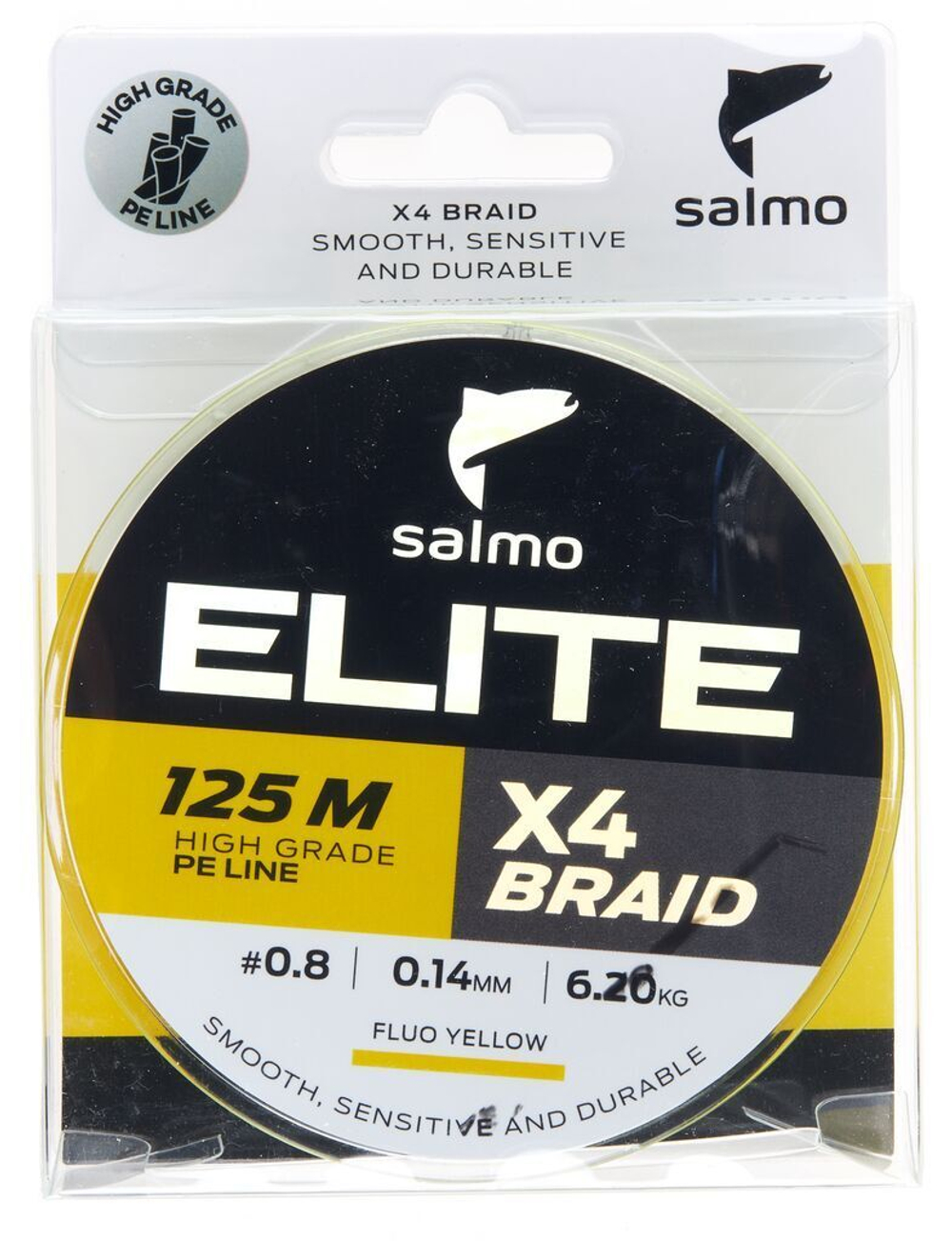 Плетеный шнур Elite х4 BRAID Fluo Yellow 125/012
