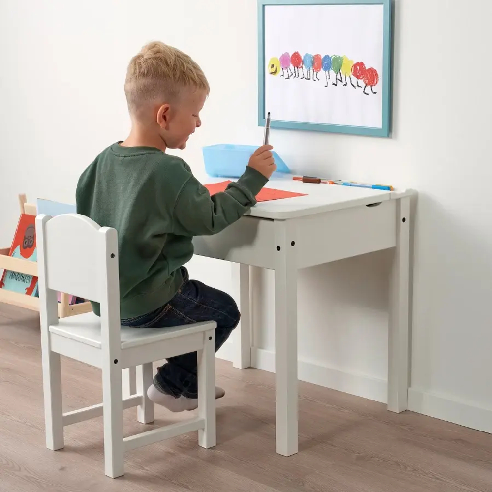 Стол детский - IKEA SUNDVIK/СУНДВИК ИКЕА,  58x45 см, белый