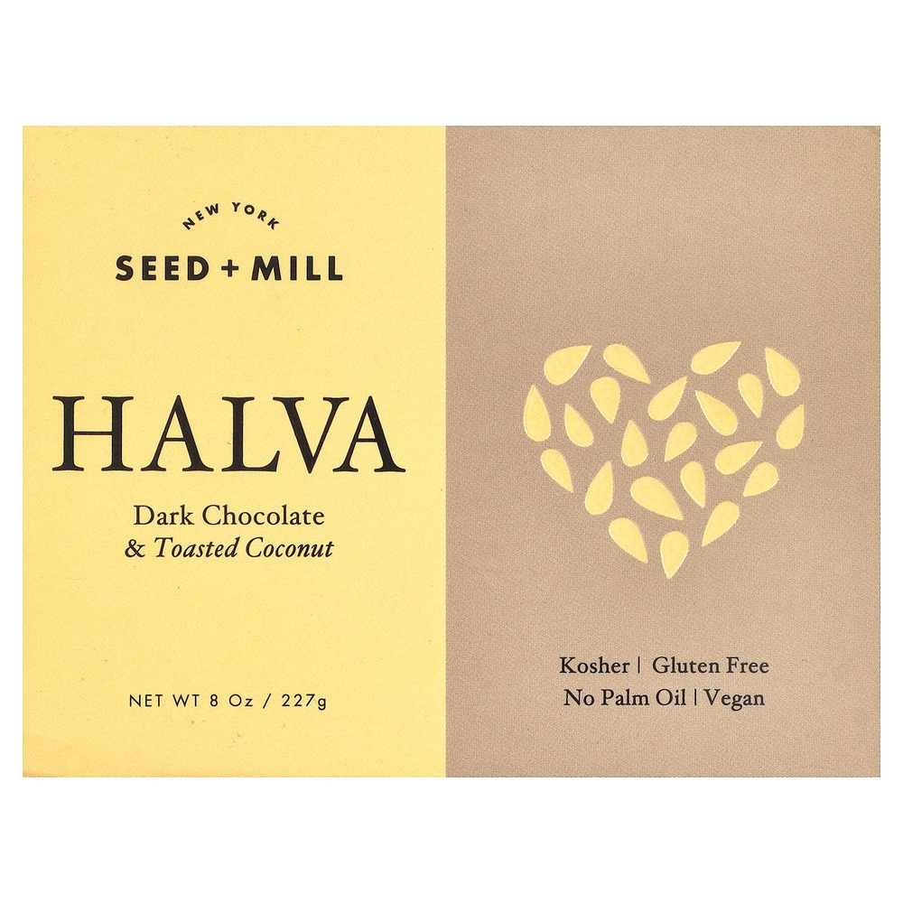 Seed + Mill, хальва, темный шоколад и обжаренный кокос, 227 г (8 унций)