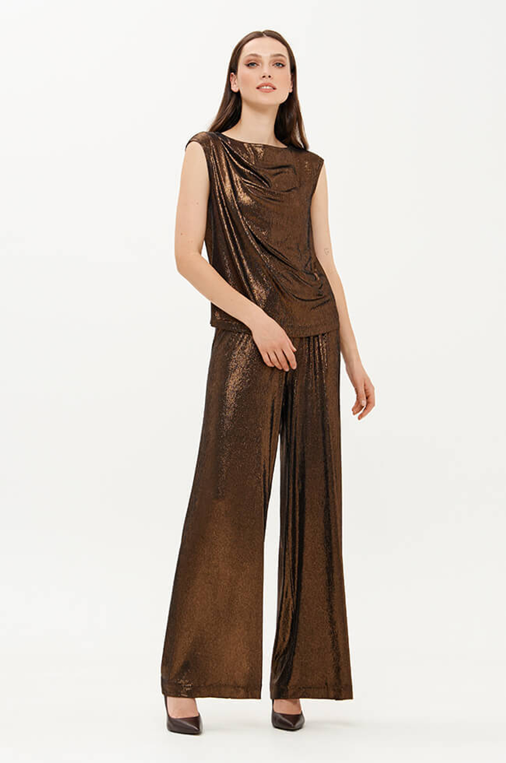 23427 Блузка женская (золотисто-черный)