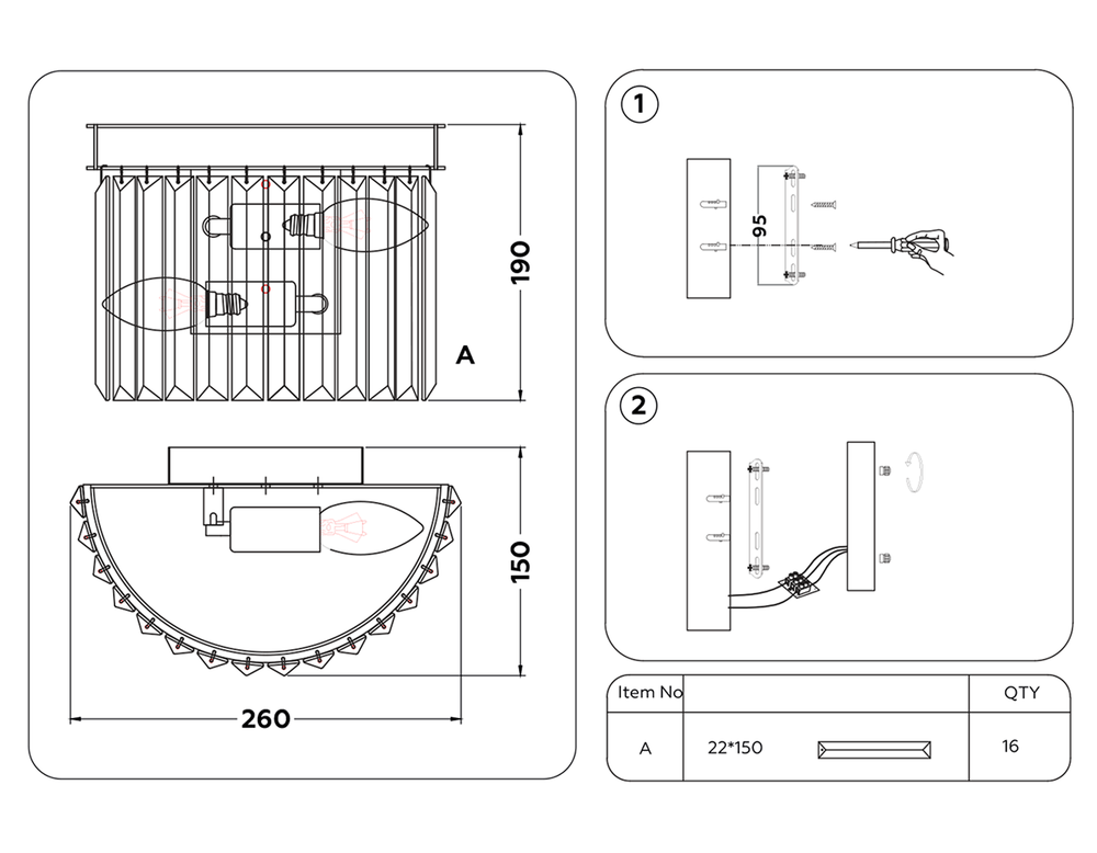 Ambrella Настенный светильник с хрусталем Traditional TR5106