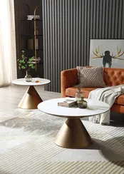 Журнальный столик Verdo Ø90х46 см, белая керамика