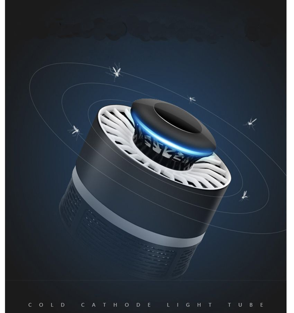 Электролампа-ловушка, USB Лампа-светильник от комаров и насекомых, цвет чёрный