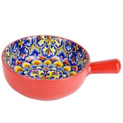 Кокотница с ручкой " " (красный) 21,5х16х5,8см v=700мл (подарочная упаковка)