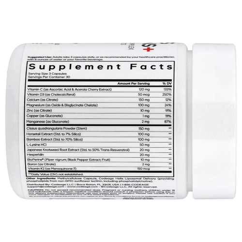 Codeage, Bones Vitamins +, 90 растительных капсул