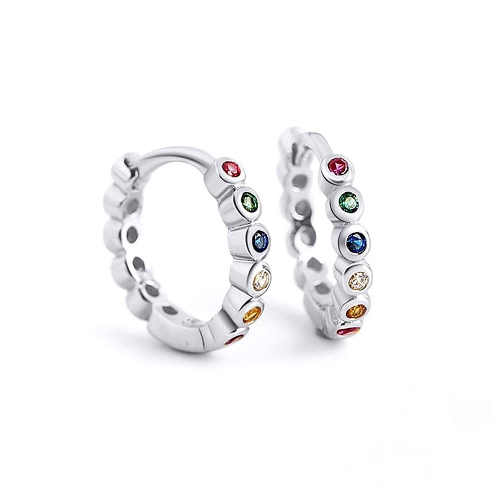 Серьга Helix Rainbow Silver