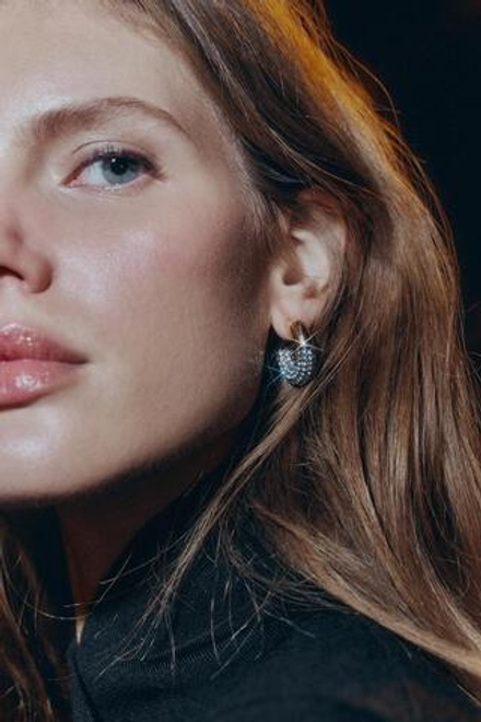 ZARA СЕРЬГИ-КОЛЬЦА СО СТРАЗАМИ, ЗОЛОТИСТЫЙ