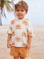 Пончо и шорты в комплекте для мальчика Next E22-926, Оранжевый, Молочный