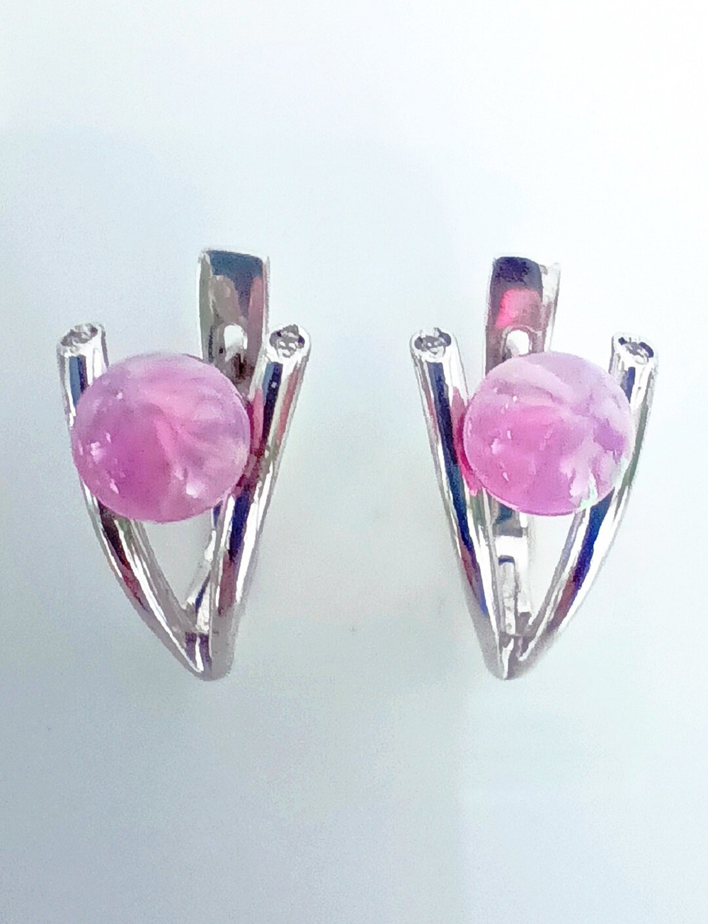 Серьги Эстерелла, серебро 925*, родирование, опал синтетический/Ф