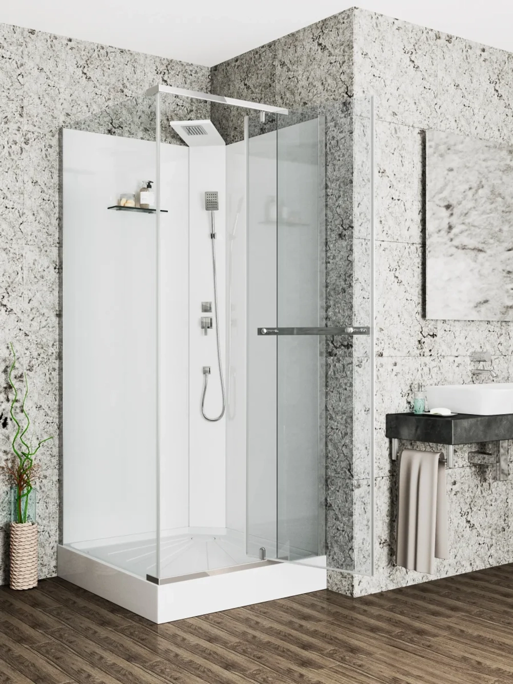 Душевая кабина Ceruttispa (ЧеруттиСпа) MiMi90T, с низким поддоном, 90x90x225