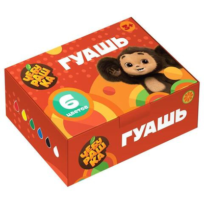 Гуашь 6 цветов 17,5 мл "Чебурашка" (Мульти-Пульти)