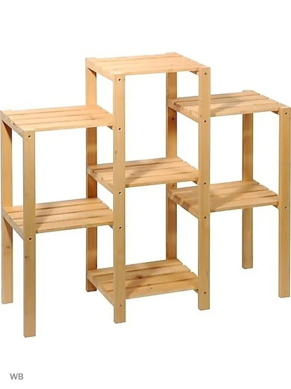 Стеллаж 79х30х87, деревянный, 7 полок, для цветов рассады, игрушек, для дома и сада, массив сосны, Dipriz