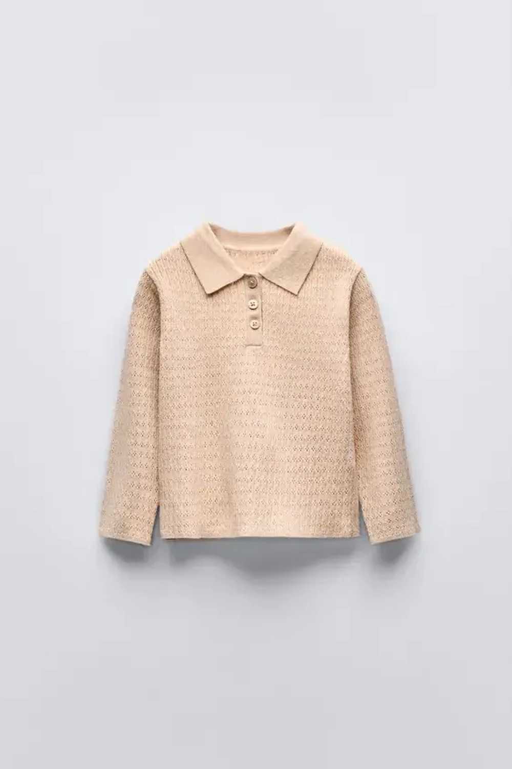 ZARA АЖУРНЫЙ СВИТЕР, БЕЖЕВЫЙ С МЕЛАНЖЕВЫМ ЭФФЕКТОМ