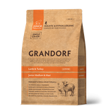 Grandorf Dog junior medium & maxi корм сухой для щенков средних и крупных пород ягнёнок с индейкой