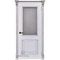 Купить Дверь эмаль Багет 32 белая патина серебро остеклённая