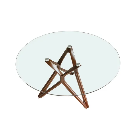 Стол Angel Cerda 1108 Ø120, орех, закаленное стекло