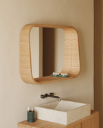 Salaya Зеркало в раме из ламинированной фанеры ясеня в натуральной отделке, 90 x 60