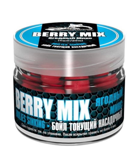 Бойлы насадочные тонущие Sonik Baits BERRY MIX 14мм 90мл (Ягодный микс)