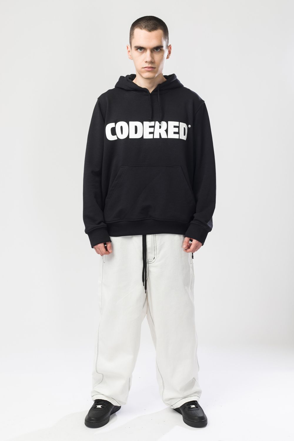 Худи Codered Base Hoodie Wide Summer Logo R Антрацит/Белый принт CODERED