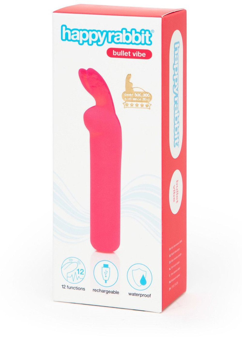 Розовая вибропуля с ушками Rechargeable Rabbit Ears Bullet Vibrator (Цвет: розовый)