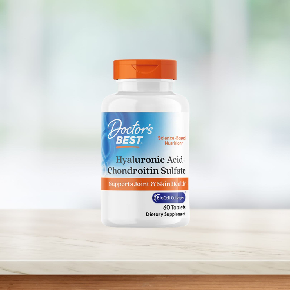 Doctor's Best, гиалуроновая кислота и хондроитинсульфат, 60 таблеток